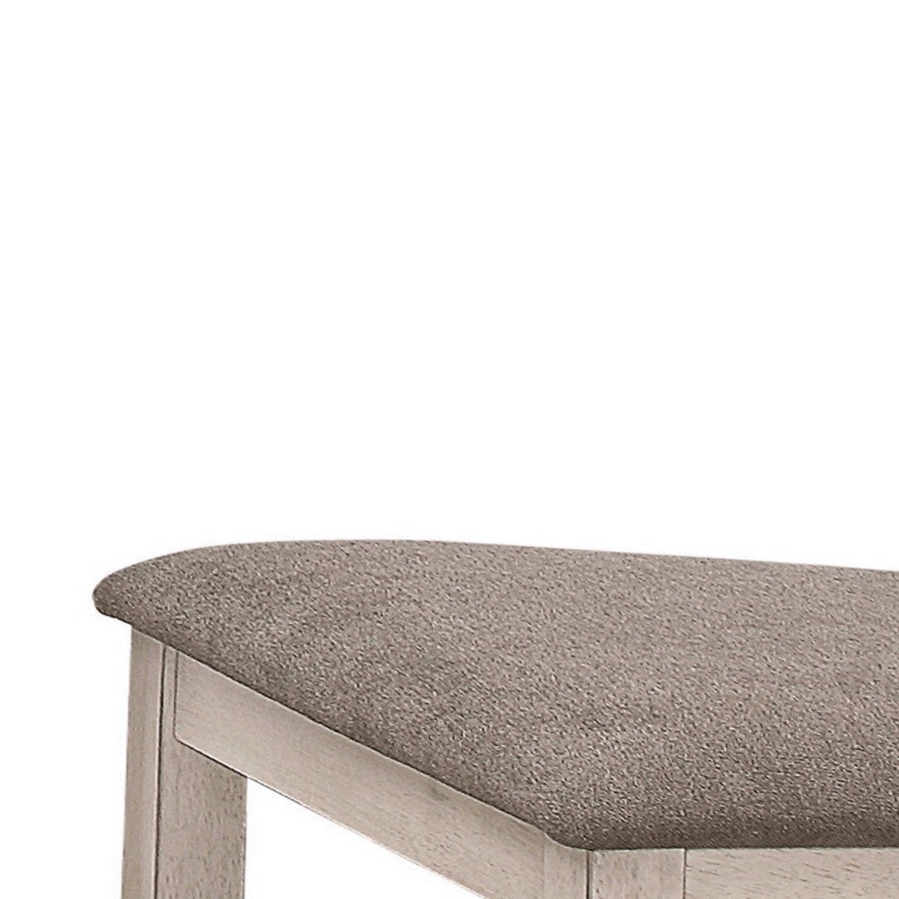 Wooden Counter Height Chair with Slatted Back Set of 2 Antique White BM230354