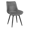 Leatherette Dining Chair with Diamond Pattern Stitching, Set of 2, Gray