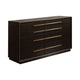 70 Inch 8 Drawer Wood Dresser with Bar Pulls, Brown