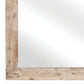 Wooden Frame Mirror with Hewn Saw Details, Light Brown By Casagear Home