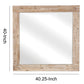 Wooden Frame Mirror with Hewn Saw Details, Light Brown By Casagear Home