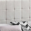Grid Tufted Fabric Upholstered Queen Bed Beige BM230420