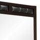 Rectangular Wooden Frame Mirror with Leatherette Panels Brown BM230501