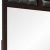 Rectangular Wooden Frame Mirror with Leatherette Panels Brown BM230501