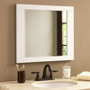 Rectangular Wooden Frame Mirror with Mounting Hardware, White
