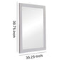 Wooden Frame Mirror with Mounting Hardware White By Casagear Home BM230512