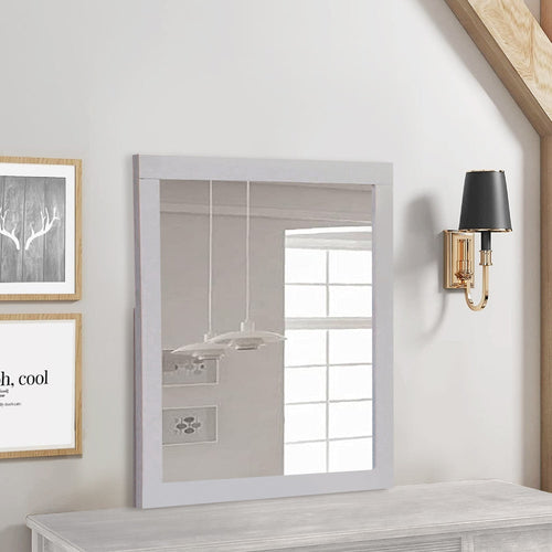 Kai Mirror | Wood Frame | Mounting Hardware | White