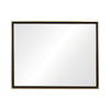 Rectangular Wooden Frame Mirror with Gold Trim, Espresso Brown