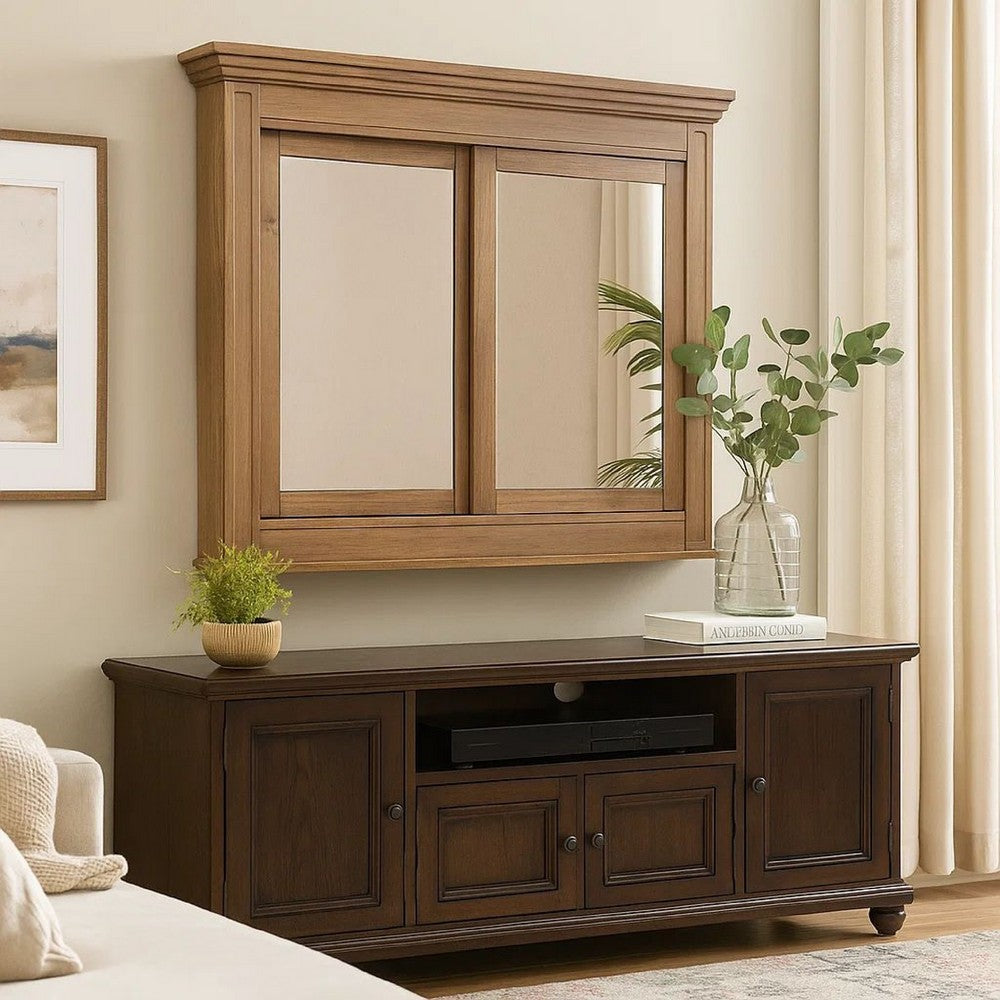 5 MM Beveled Cabinet Mirror with Storage, Brown