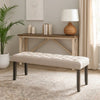 Alden Bench | 20" | Button Tufted Wood Frame | Black & Beige