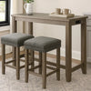 Luna 3 Piece Counter Height Table Dining Set  | Stools Included | Gray