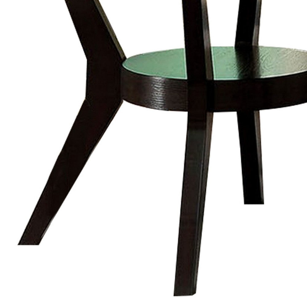 48’’ Modern Round Dining Table with Bottom Shelf Brown By Casagear Home BM230639