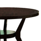 48’’ Modern Round Dining Table with Bottom Shelf Brown By Casagear Home BM230639