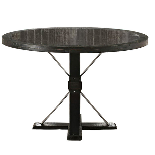 Jude Dining Table | Round Top | Pedestal Base | Antique Black