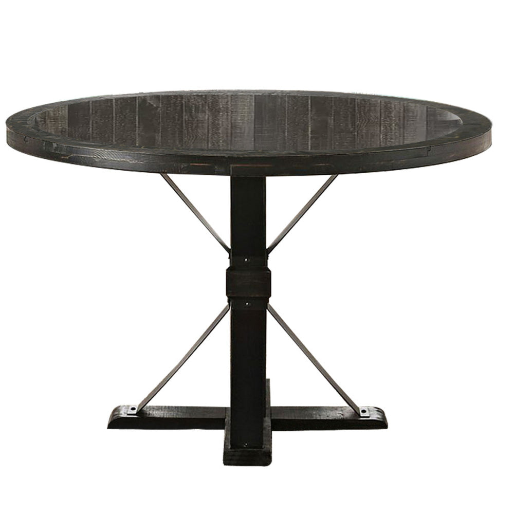 Jude Dining Table | Round Top | Pedestal Base | Antique Black