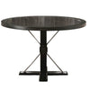 Round Dining Table with Pedestal Base, Antique Black By Casagear Home