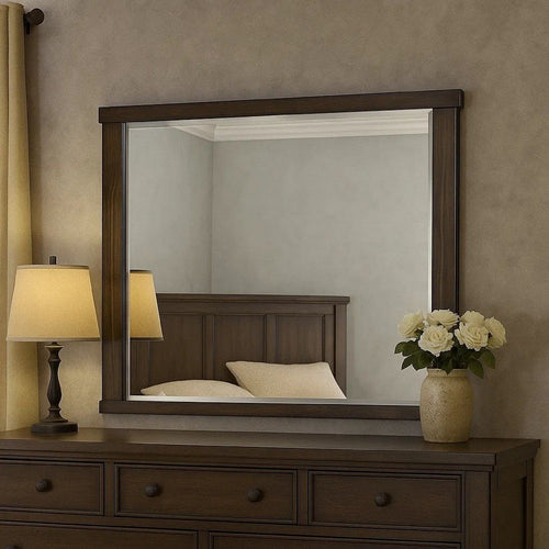Kai Mirror | Rectangular Frame | Mounting Hardware | Walnut Brown