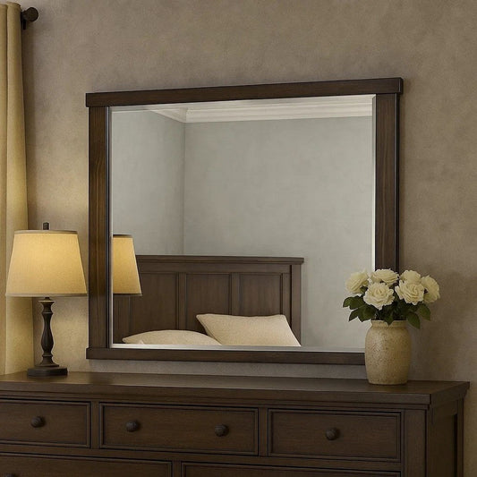 Kai Mirror | Rectangular Frame | Mounting Hardware | Walnut Brown