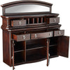 5 Drawer Wooden Server with Mirror and 3 Door Storage Brown BM230692