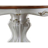 Scalloped Top Counter Table with Scrolled Pedestal Base White and Brown BM230703