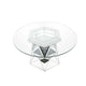 Round Dining Table with Faux Crystals Inlay and Pedestal Base Silver BM230716