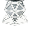 Round Dining Table with Faux Crystals Inlay and Pedestal Base Silver BM230716