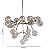 20 Light Two Tone Glass and Metal Chandelier Black and Gold By Casagear Home BM230732