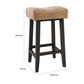 26 Inch Wooden Frame Leatherette Backless Counterstool Beige By Casagear Home BM230735