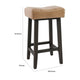 26 Inch Wooden Frame Leatherette Backless Counterstool Beige By Casagear Home BM230735