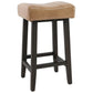 26 Inch Wooden Frame Leatherette Backless Counterstool, Beige By Casagear Home