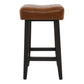 26 Inch Wooden Frame Leatherette Backless Counterstool, Brown By Casagear Home