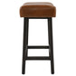26 Inch Wooden Frame Leatherette Backless Counterstool, Brown By Casagear Home