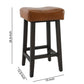 26 Inch Wooden Frame Leatherette Backless Counterstool Brown By Casagear Home BM230736