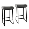 Arden Counter Stool Set | 26" | Backless | Faux Leather Seat | Gray