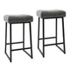 Arden Counter Stool Set | 26" | Backless | Faux Leather Seat | Gray