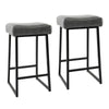 26 Inch Backless Counter Stool with Leatherette Seat, Set of 2, Gray By Casagear Home