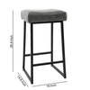 26 Inch Backless Counter Stool with Leatherette Seat, Set of 2, Gray By Casagear Home