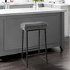 Arden Counter Stool Set | 26" | Backless | Faux Leather Seat | Gray