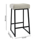 26 Inch Backless Counter Stool with Leatherette Seat, Set of 2, Light Gray By Casagear Home