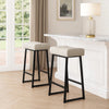 Arden Counter Stool Set | 26" | Backless | Faux Leather Seat | Light Gray