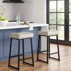 Arden Counter Stool Set | 26" | Backless | Faux Leather Seat | Light Gray