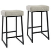 Arden Counter Stool Set | 26" | Backless | Faux Leather Seat | Light Gray