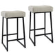 Arden Counter Stool Set | 26" | Backless | Faux Leather Seat | Light Gray