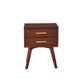 25 Inch 2 Drawer Wooden Nightstand with Bar Pulls, Brown By Casagear Home