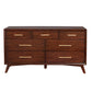 60 Inch Wooden Dresser with 7 Drawers Brown By Casagear Home BM230747