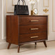 Logan Tall Dresser Chest | 33" | 3 Drawer | Small | Brown
