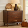 Logan Tall Dresser Chest | 33" | 3 Drawer | Small | Brown