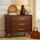 Logan Tall Dresser Chest | 33" | 3 Drawer | Small | Brown
