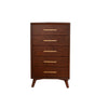 47 Inch Wooden Chest with 5 Drawers, Brown