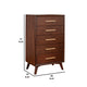 47 Inch Wooden Chest with 5 Drawers, Brown